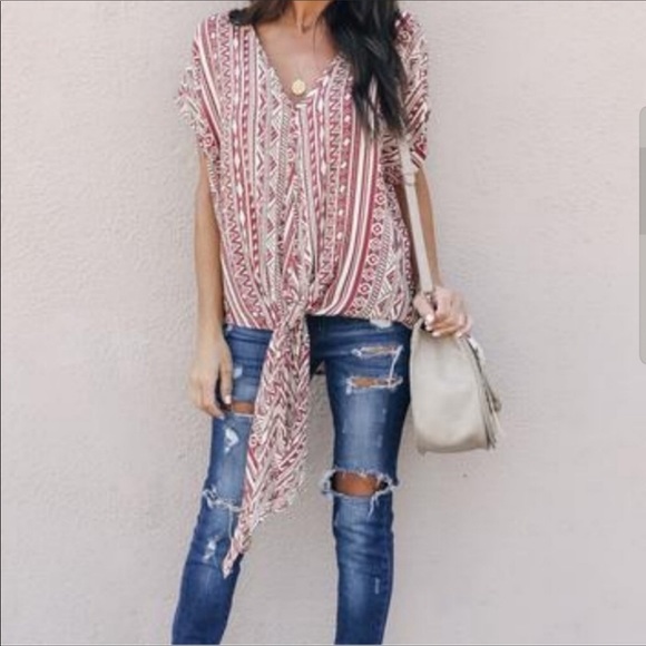 Aztec Print Top - Picture 4 of 7